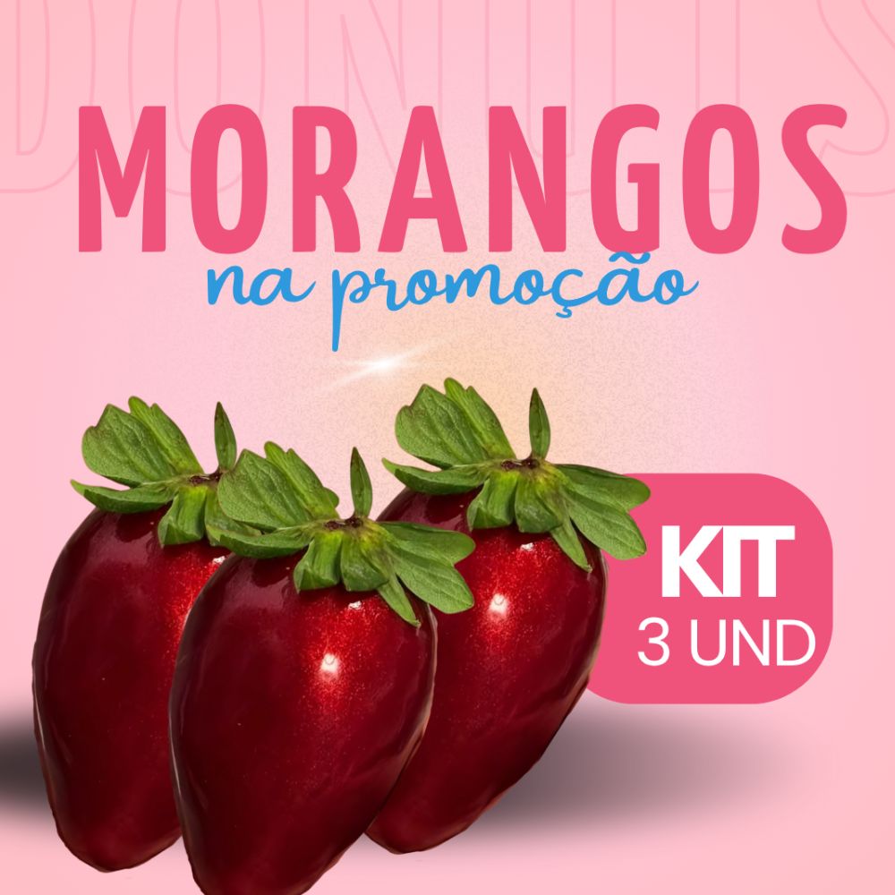 Kit 3 morangos do amor